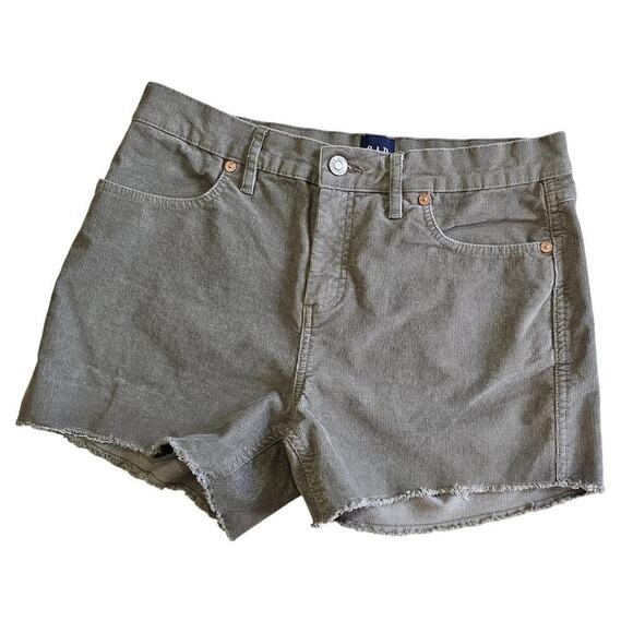 Gap Corduroy Cut-Off Shorts Vetiver Green Size 6 - Picture 2 of 7